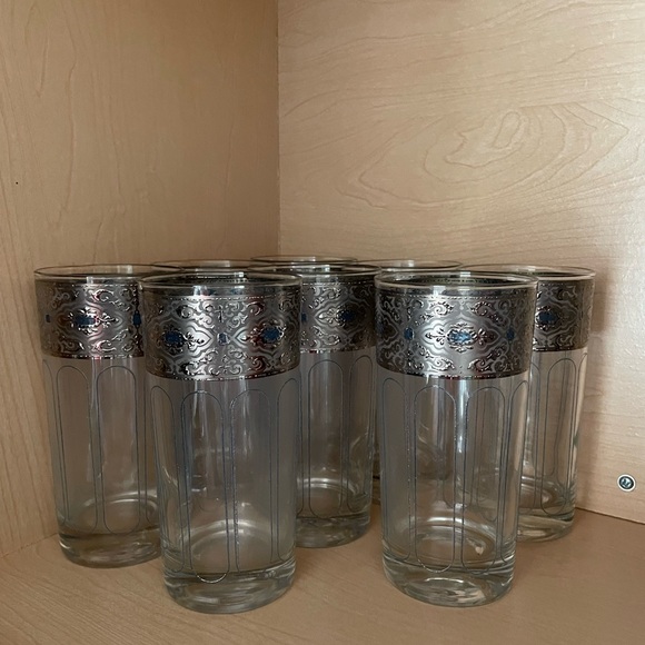 EUC ~ VINTAGE Set, A 1972, Black, Blue & Silver Glass Wedding Gift, Never used‼️ - Picture 3 of 3